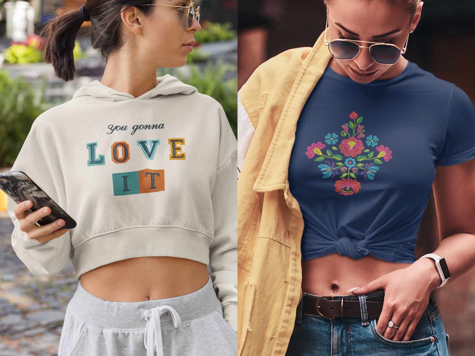 Haft na bluzie i t-shircie